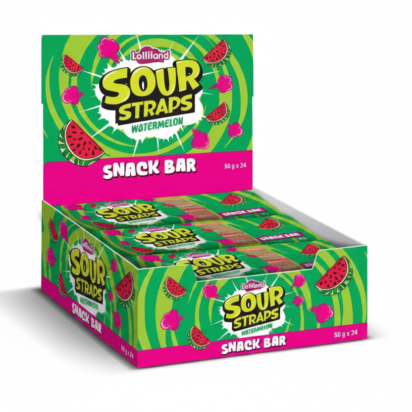 Lolliland Watermelon Sour Straps Snack Bar (50gm)
