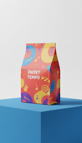 Themed candy bag with playful graphics